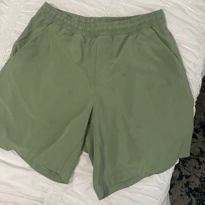 Green lululemon shorts